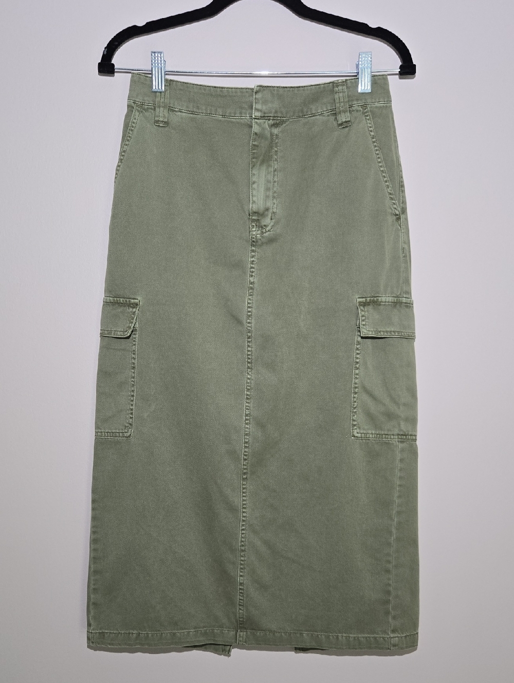Madewell Military-Style Olive Green Zip Front Skirt
